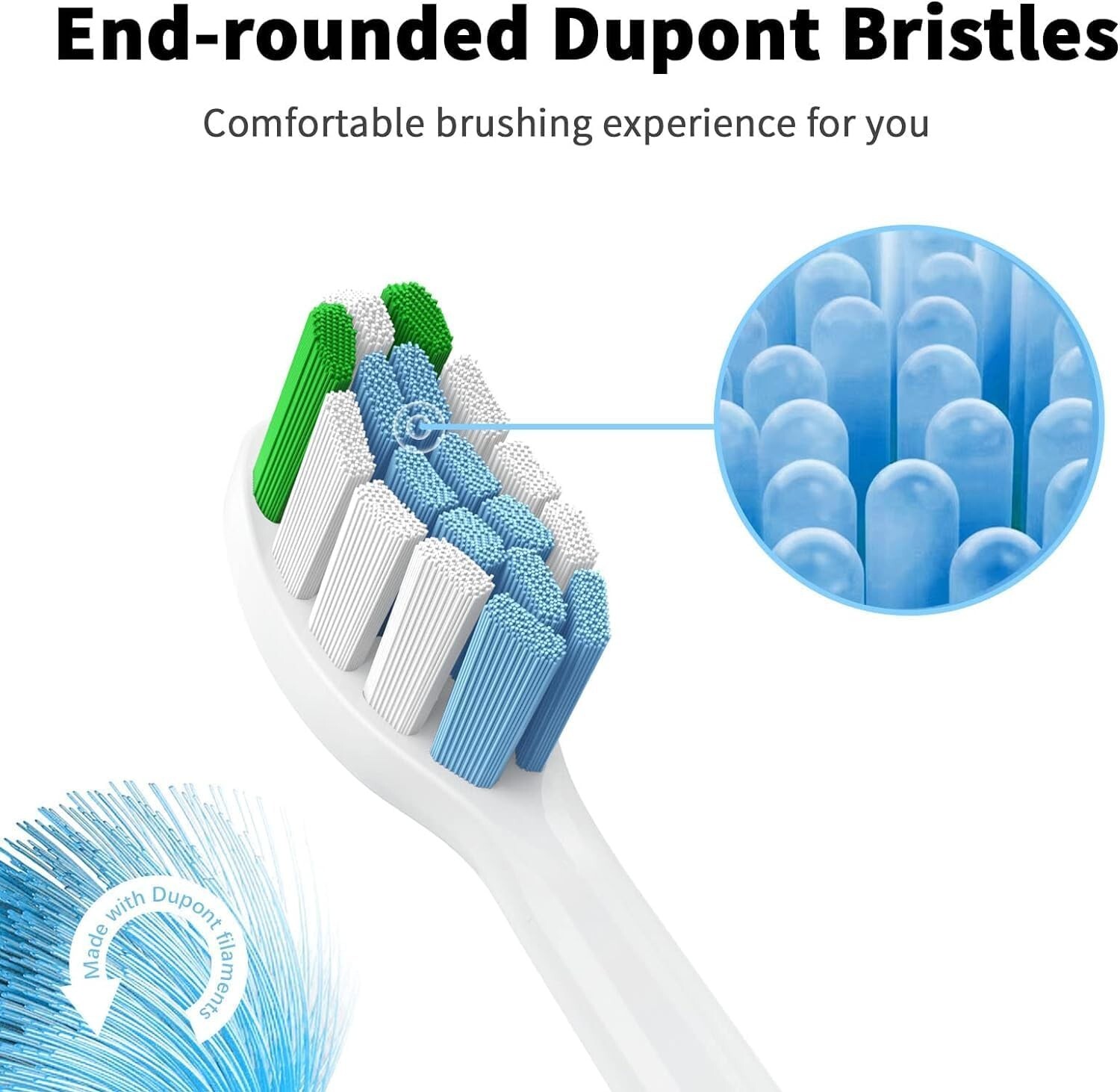 Replacement Toothbrush Heads Compatible with Phillips Sonicare Snap-on 4 Pack