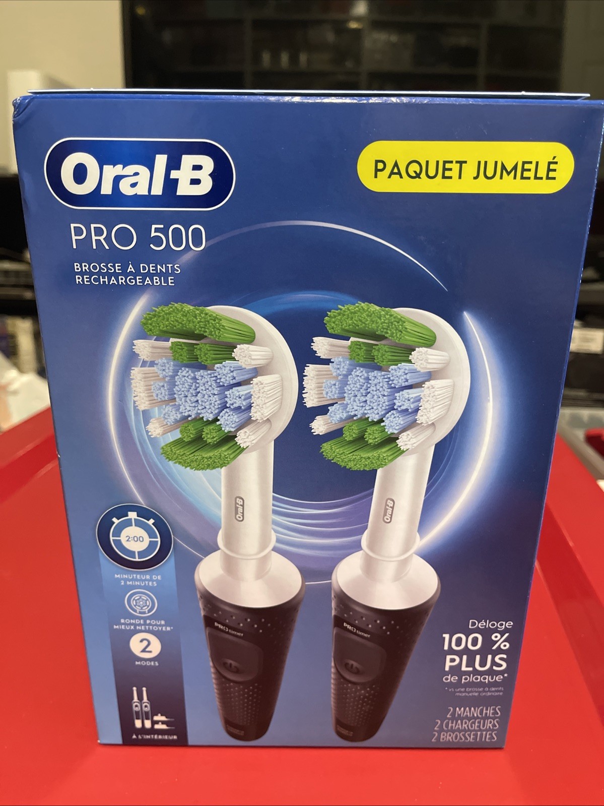 Brand New Twin Pack – Oral-B Pro 500 Electric Toothbrush Rechargeable, 2 Modes