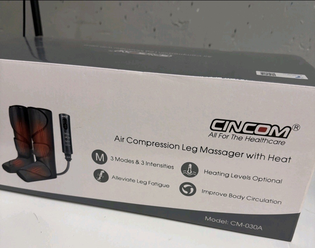 CINCOM Foot and Leg Air Compression Leg Massager with Heat & 3 Modes, CM-030A