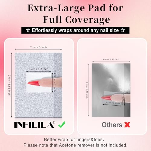 Nail Foil – 300PCS Foil Nail Wraps Gel Nail Polish Remover Foil 300 Piece Set