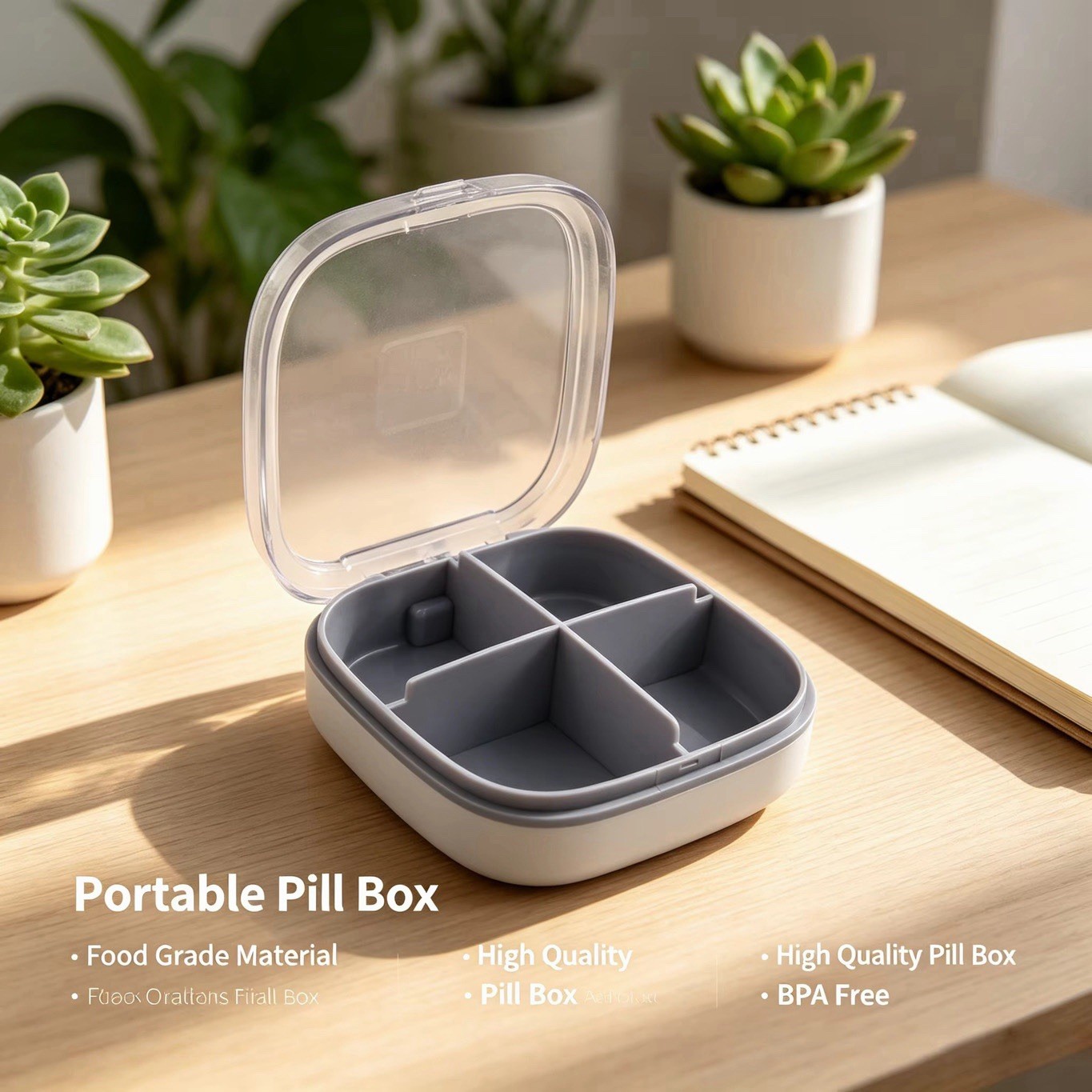 Portable ABS Plastic Storage Box Pill Organizer