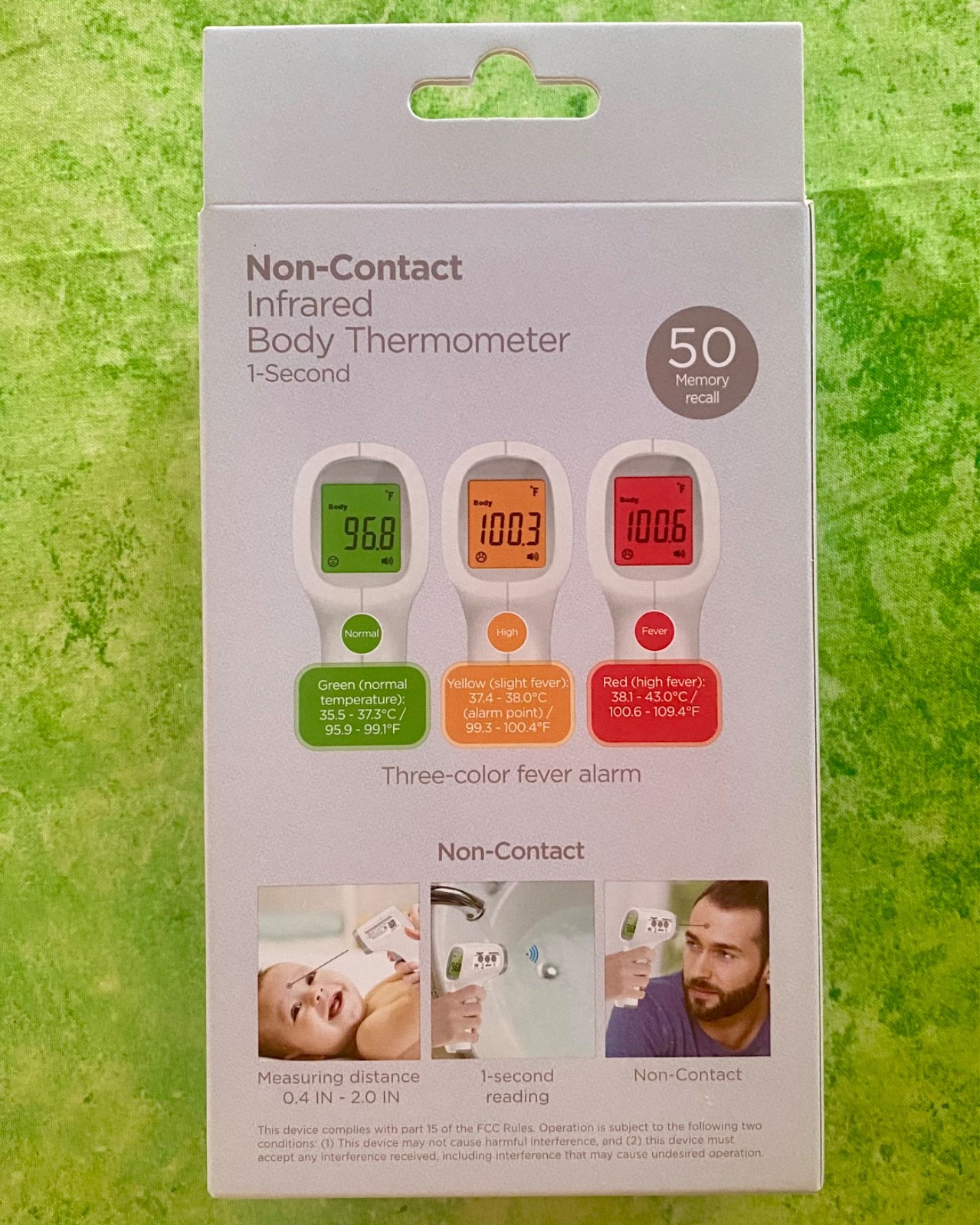 🎁 Equate Infrared No Touch Forehead Body Thermometer,1-second,3-color backlight