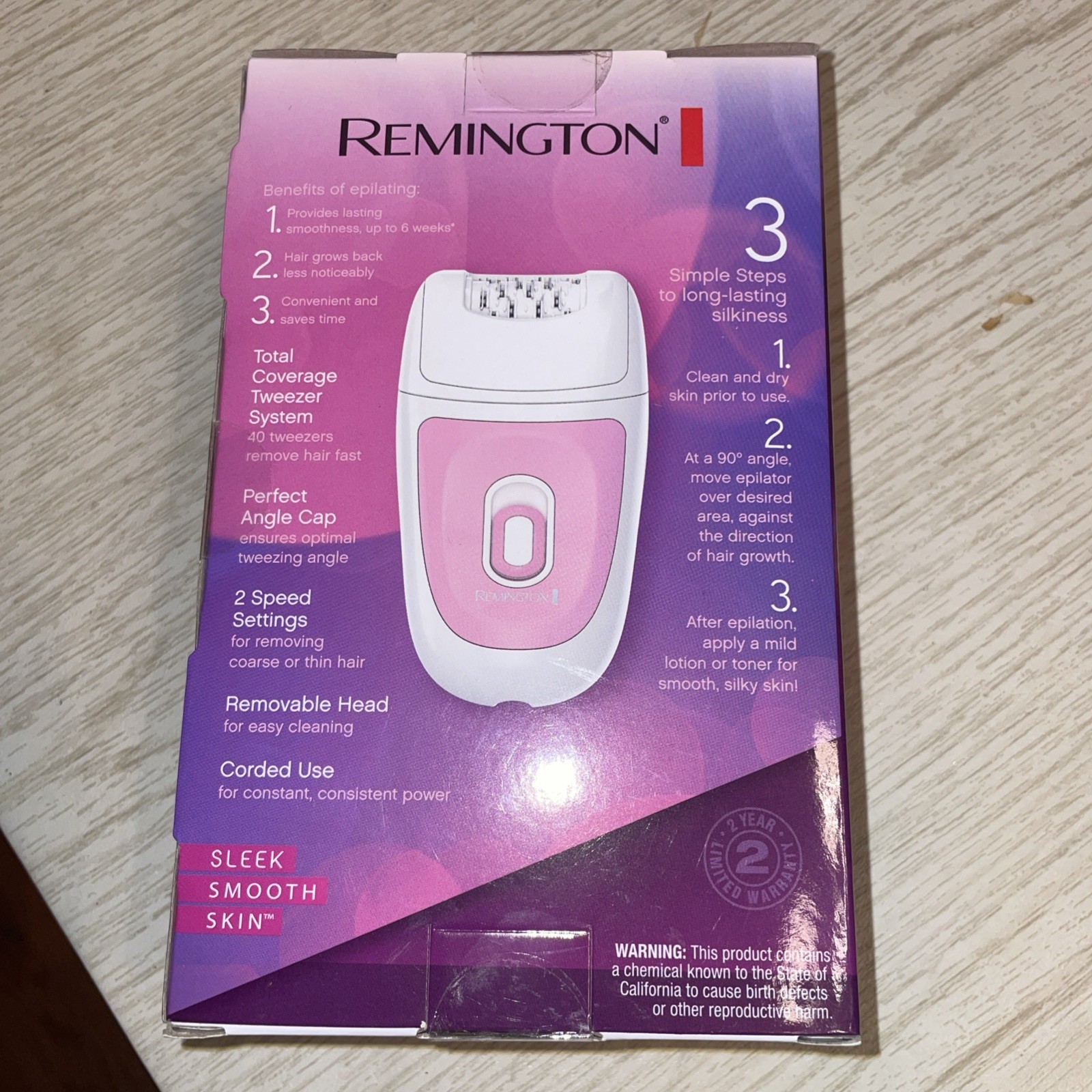 Remington Smooth & Silky Total Coverage Women’s Corded Electric Epilator Tweezer