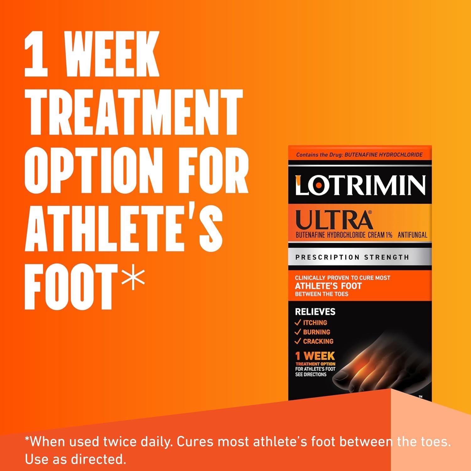 Prescription Strength Athlete’s Foot Cream 1.1 Oz, Fast Relief in Just One Week