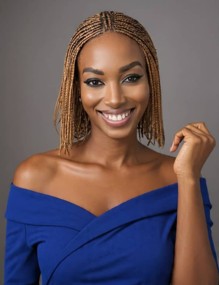 C-part braid with two middle braids – 100% bone straight human hair, Curry color