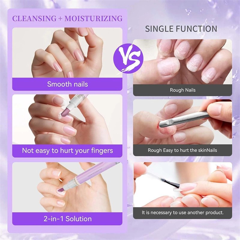 2026 Upgrade 3-in-1 Nail Care Pen – Cuticle Pusher Nail Pen Oil