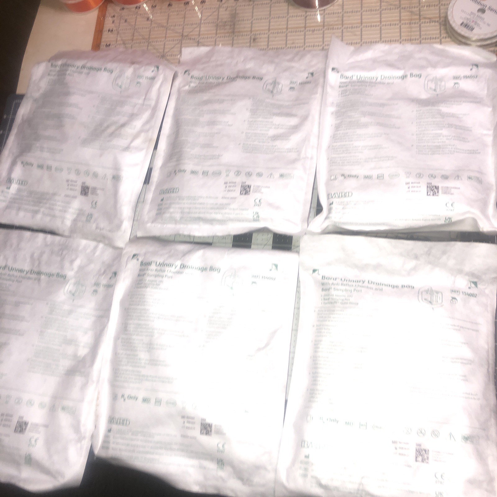 Lot Of 12 Urinary Drainage Bags W/Safety Outlet 2,000 ml FACTORY SEALED 154002