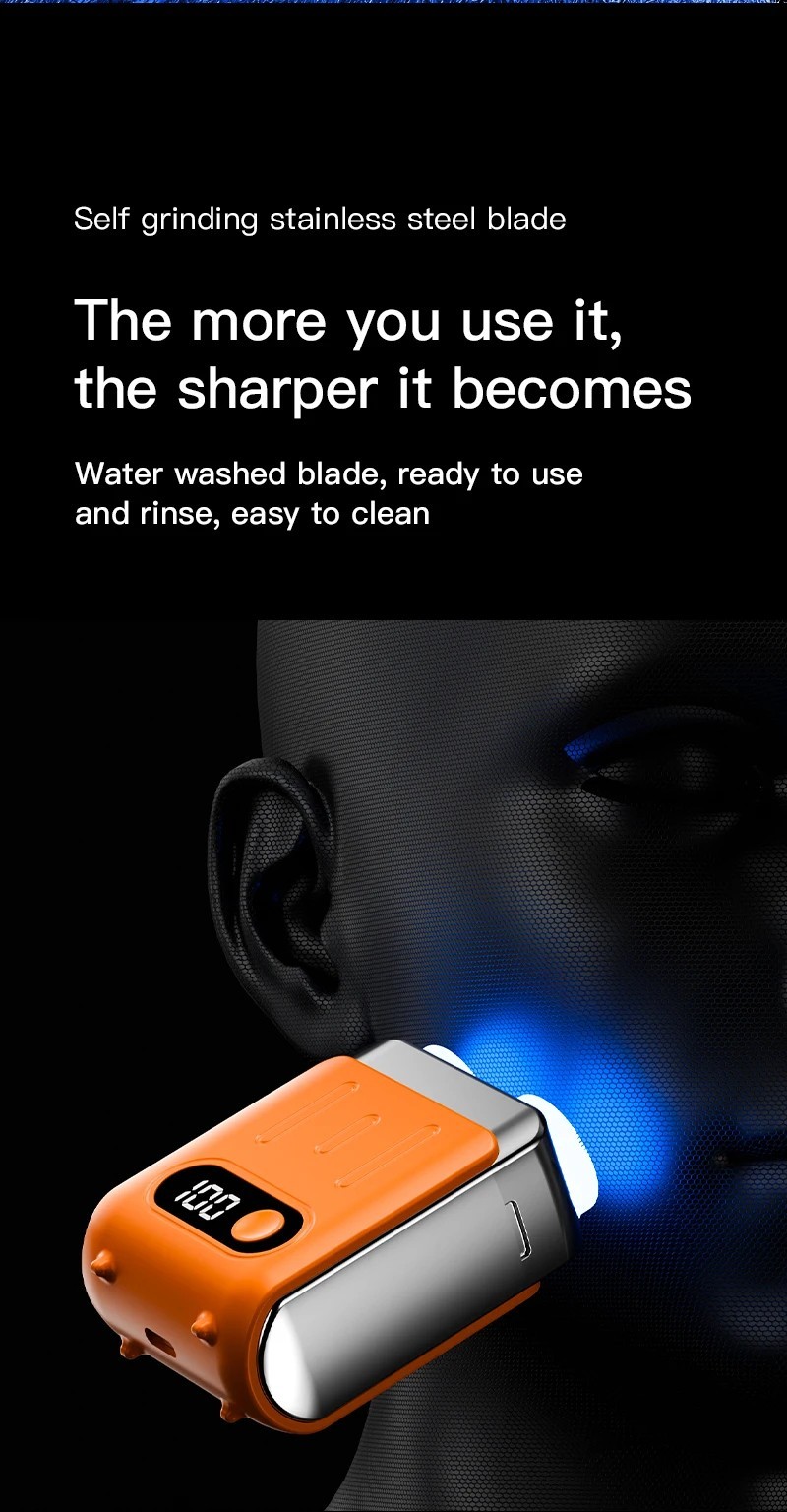 Mini Electric Shaver USB Rechargeable Dual Blade Beard Trimmer LED Display Razor