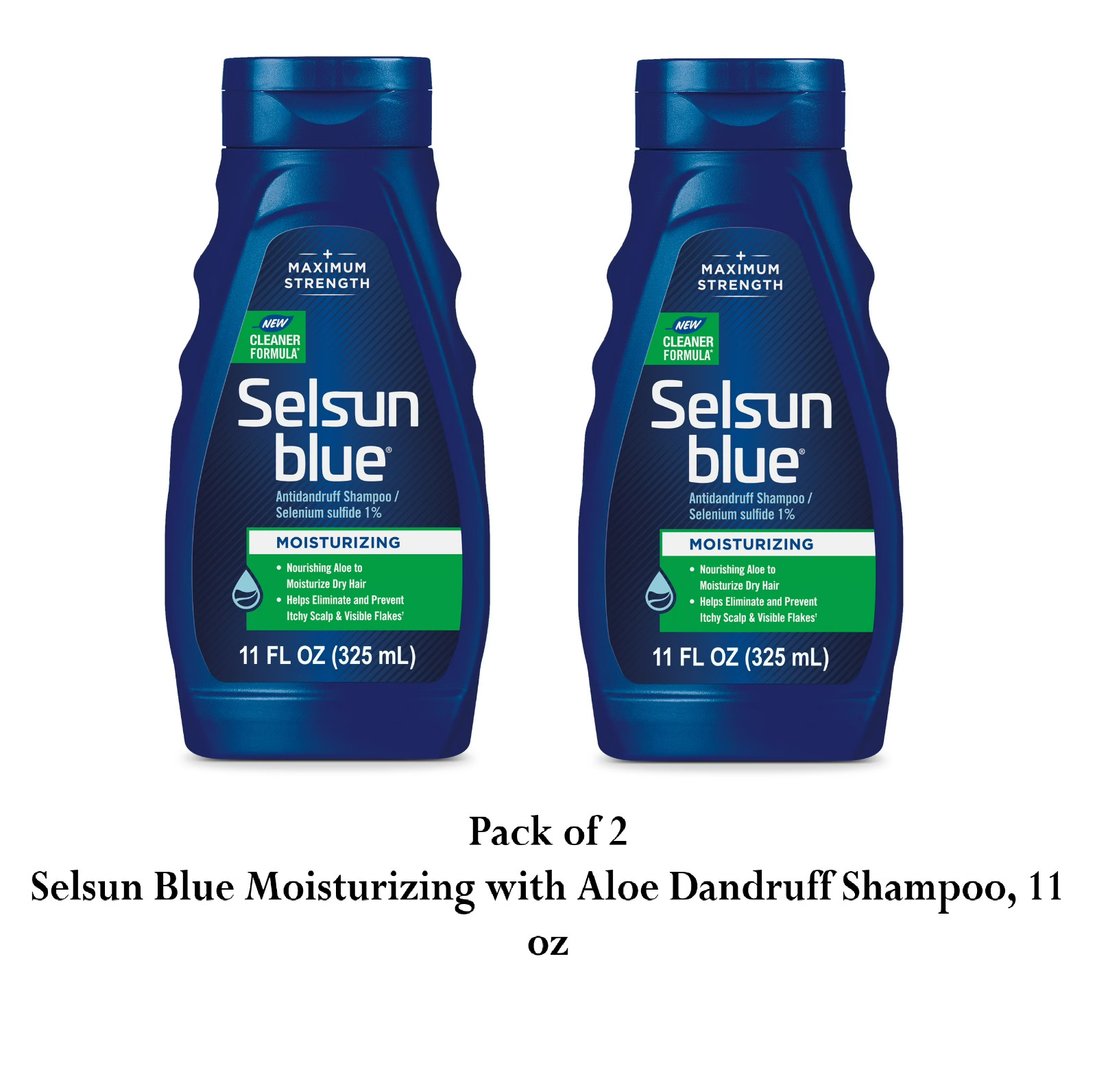 Selsun Blue Medicated Maximum Strength Dandruff Shampoo, 11 fl oz (2 Pack)