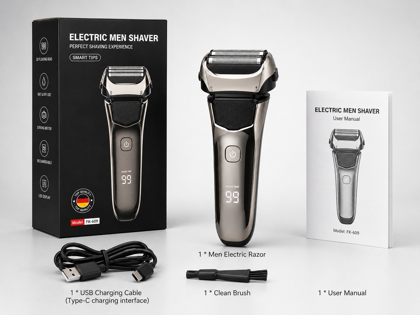 Electric Razor for Men,Shavers for Men Electric Razor Wet Dry