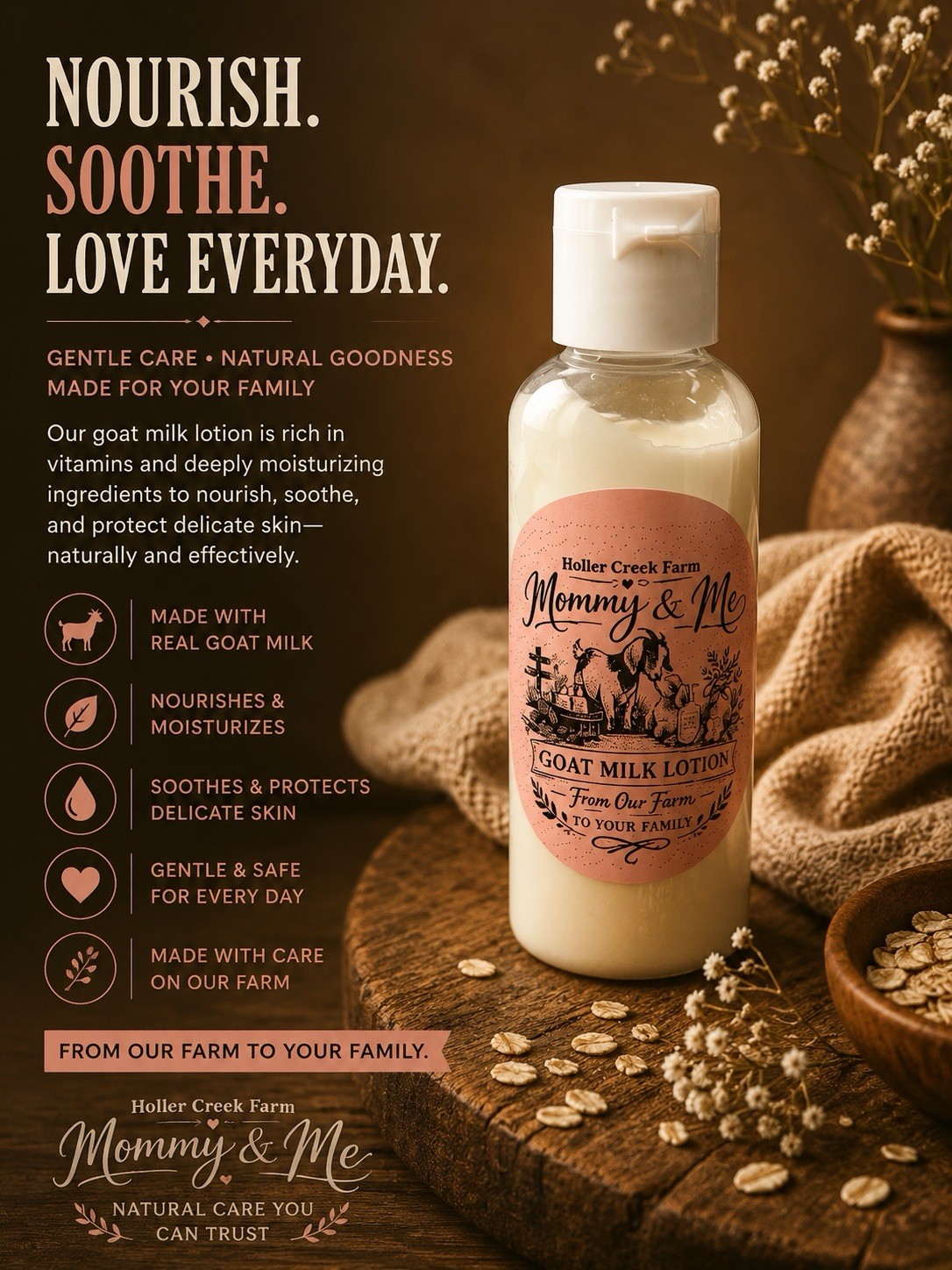 Mommy & Me Goat Milk Lotion Magnolia Blossom w/ Vitamin E