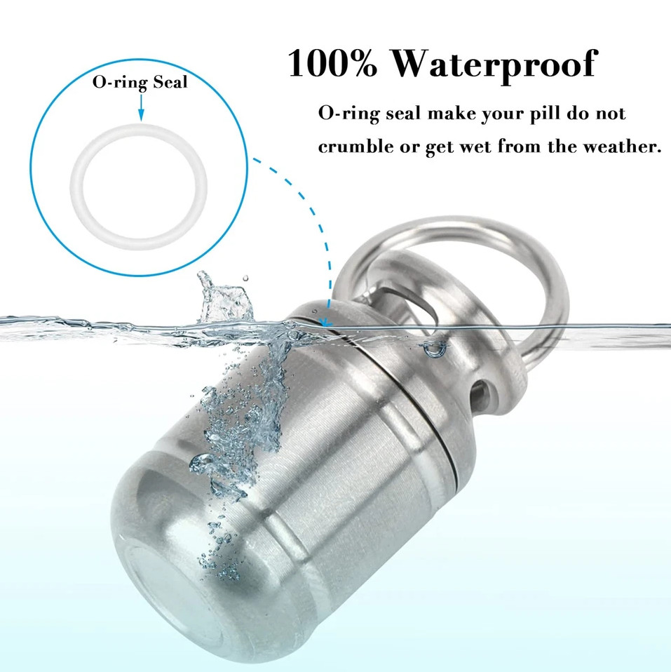 EDC Titanium Propane Pill Capsule Case Container