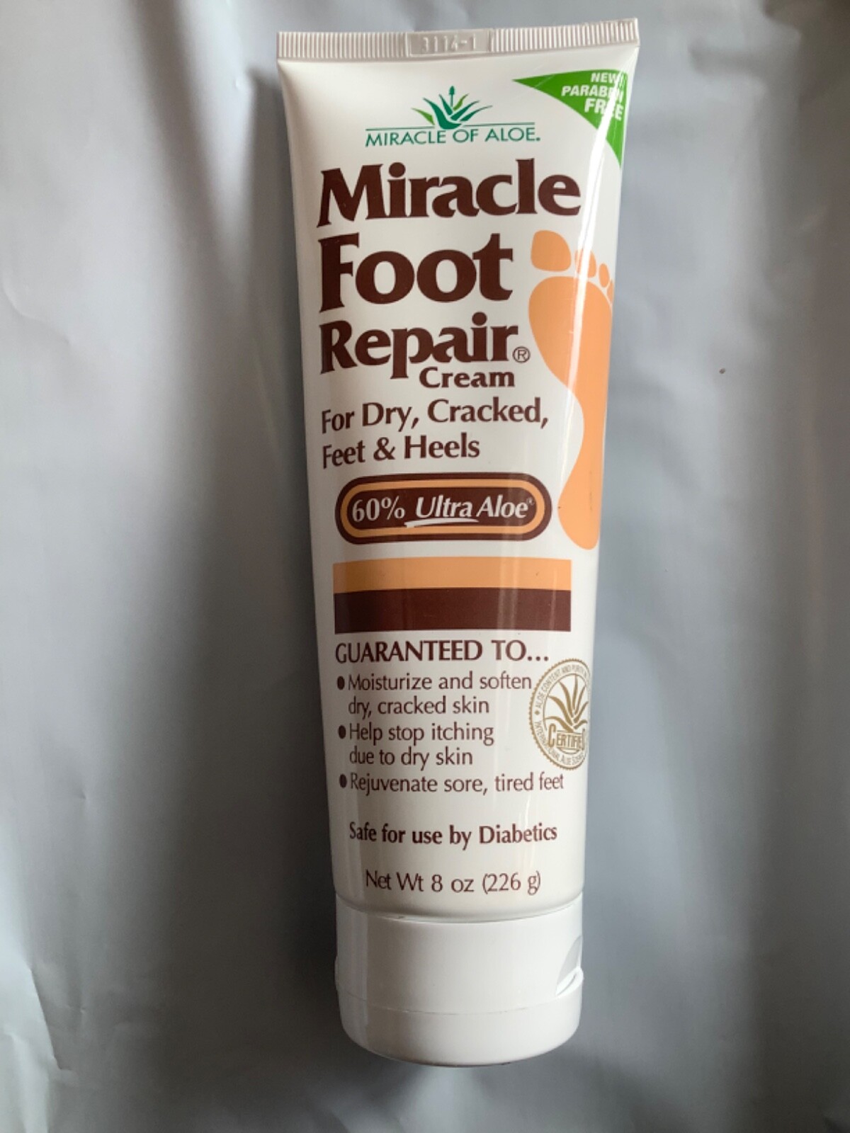 Miracle Foot Repair Cream, 8 oz Repairs Dry Cracked Heels and Feet Diabetic aloe