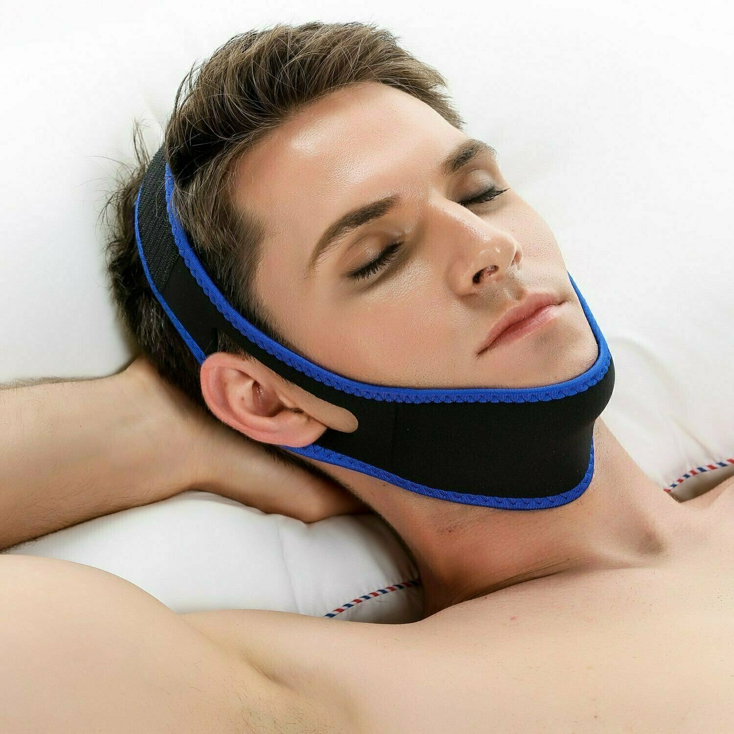 Adjustable Anti-Snore Chin Strap SnoreDoc (SN-003 V2) 77cm Blue