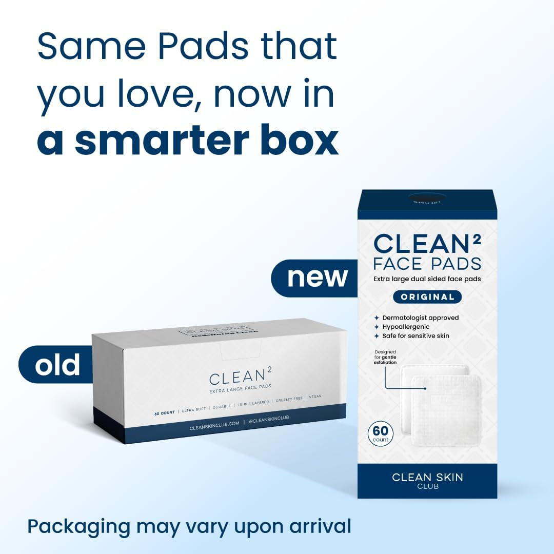 Clean² Pads 2.0 [NEW & Improved Edges] Guaranteed Not to Shed & Tear Face Pads,