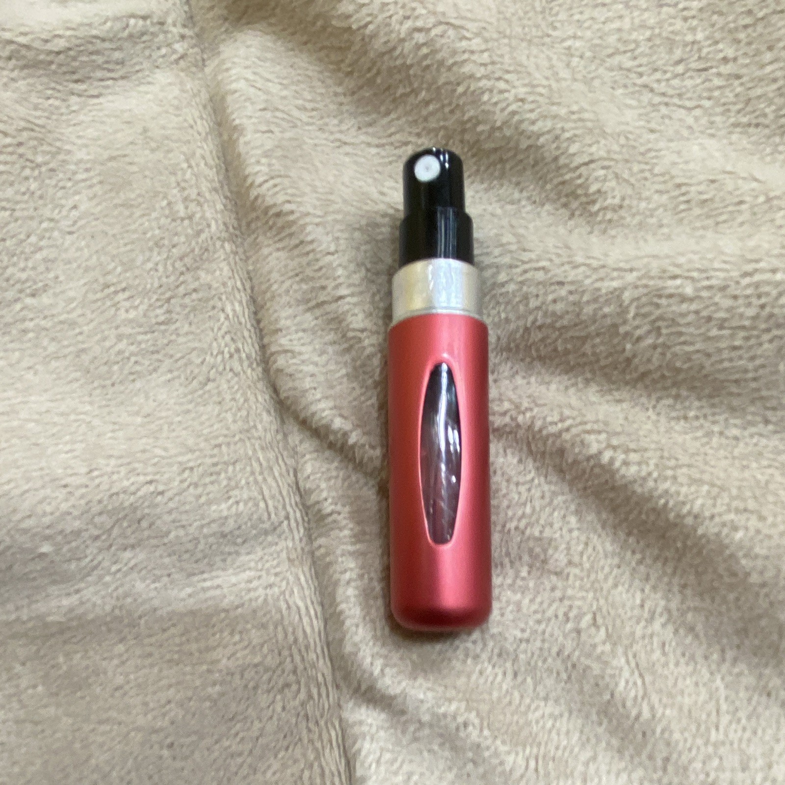 Refillable Reusable Travel Mist Spray Bottle 0.2 fl oz Red Plastic/Aluminum