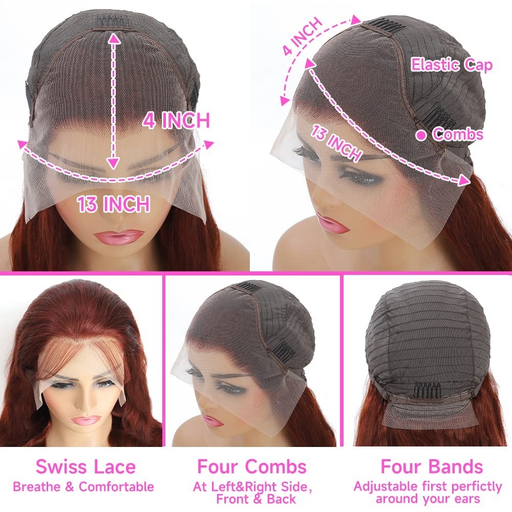 200 Density Reddish Brown Lace Front Wig