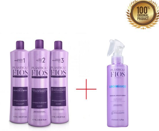 Cadiveu Plastica dos Fios Keratin Treatment 3 x 1L + Cadiveu Liso Magico 215 mL