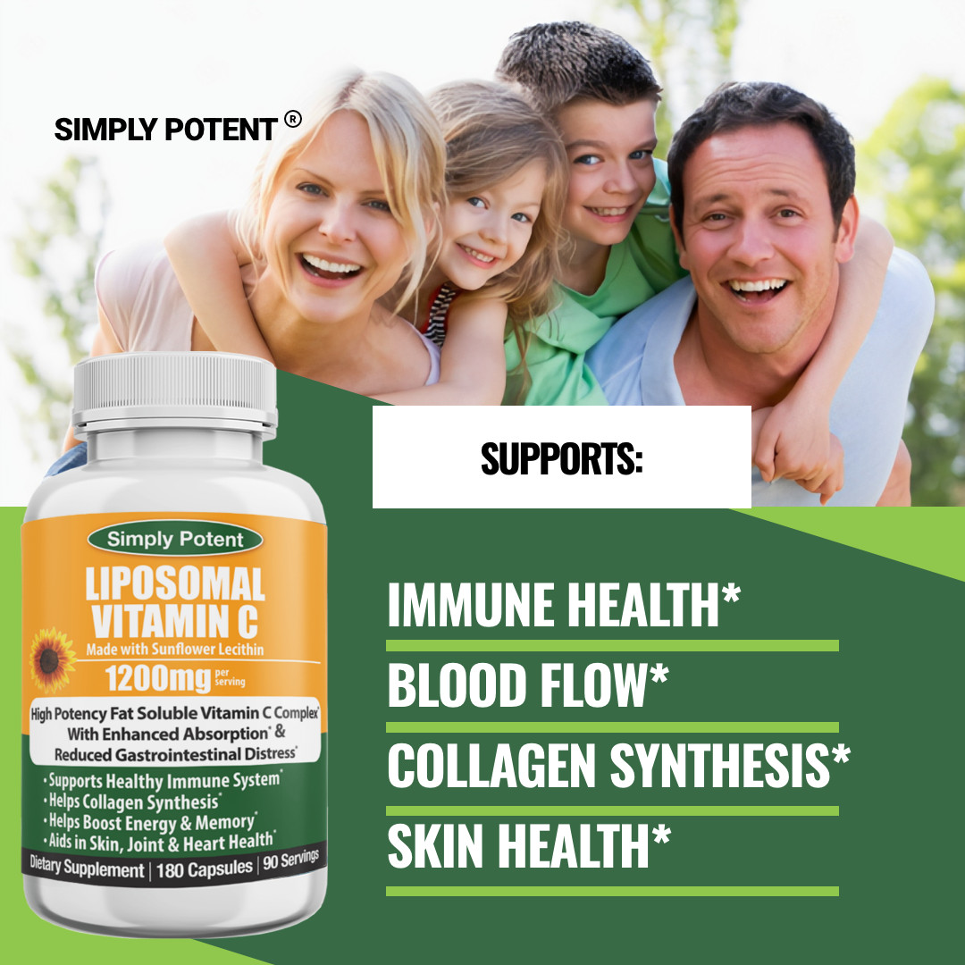 Liposomal Vitamin C 1200mg – Enhanced Absorption for Immune Support | 180 Caps