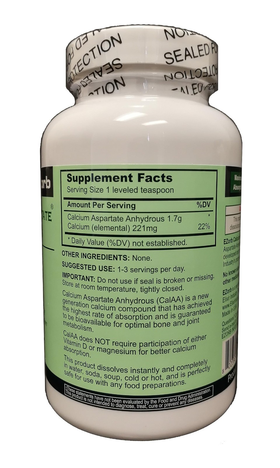 Elixir Ezorb Calcium Powder for Bone, Joint and Muscle Health – 100g