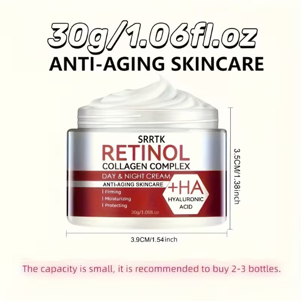 Retinol Collagen Anti-Aging Face Cream + Hyaluronic Acid – Day & Night 30g