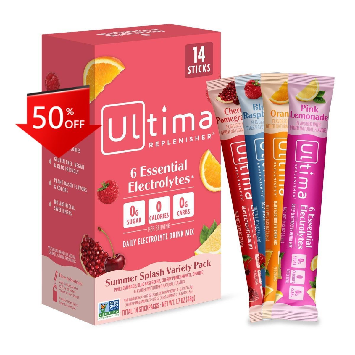 Ultima Replenisher Daily Hydration Electrolyte Stick Packs – 1.7oz/14ct
