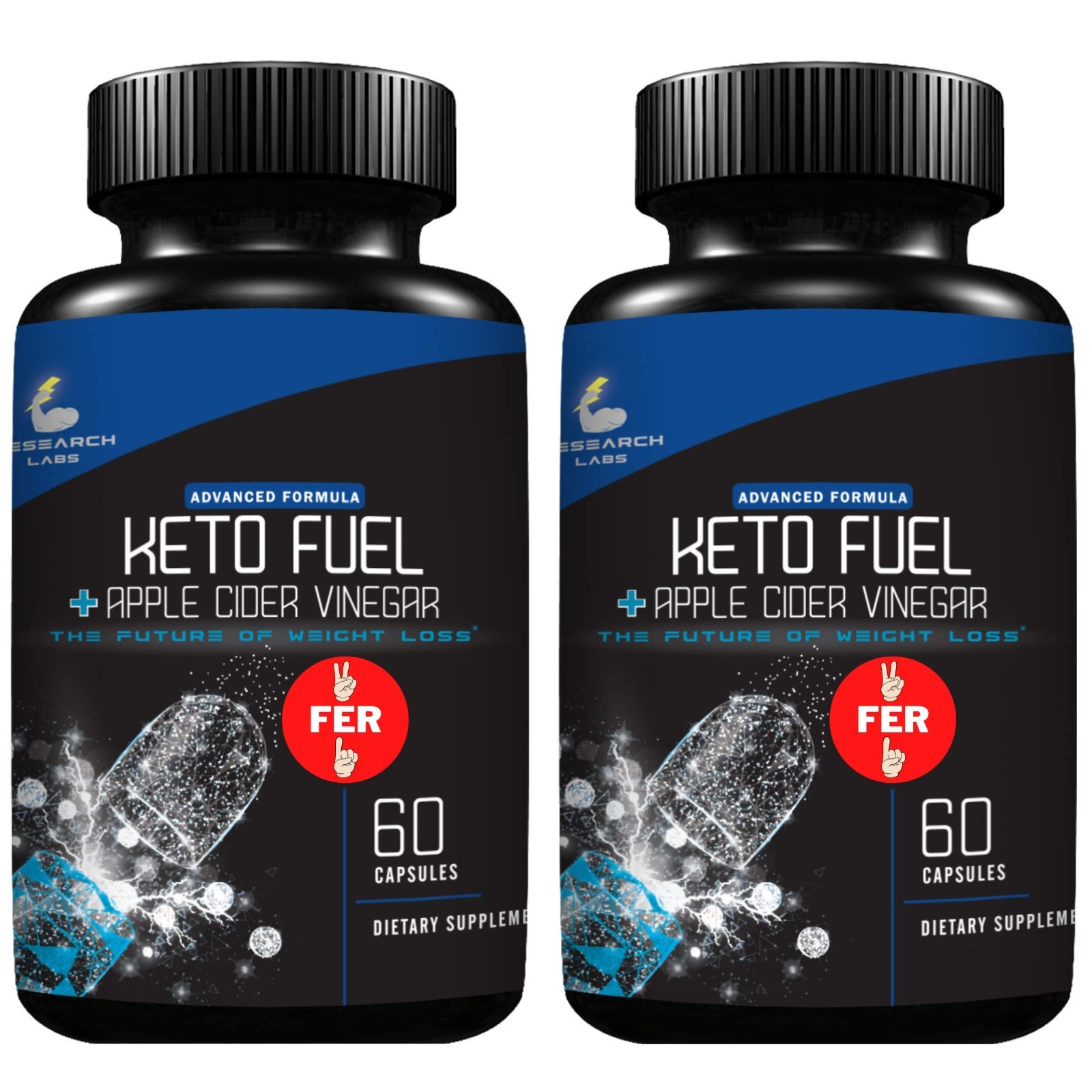 Keto Diet Pills 2-in-1 Detox Cleanse & Support w/Apple Cider Vinegar, 120 Count