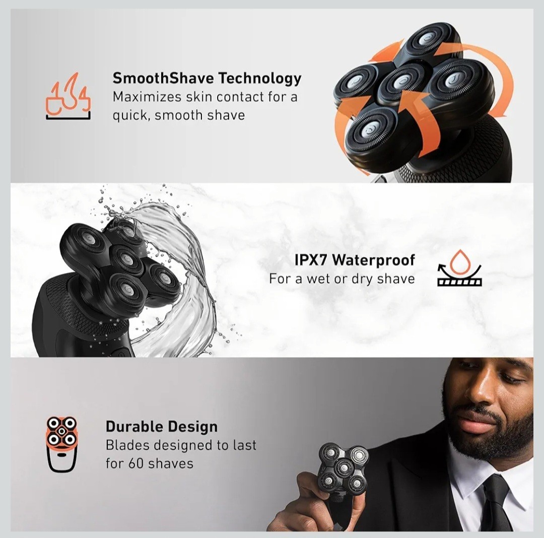 BaldiePro Cordless Bald Head Shavers for Men Blade Refill – Waterproof Electr…