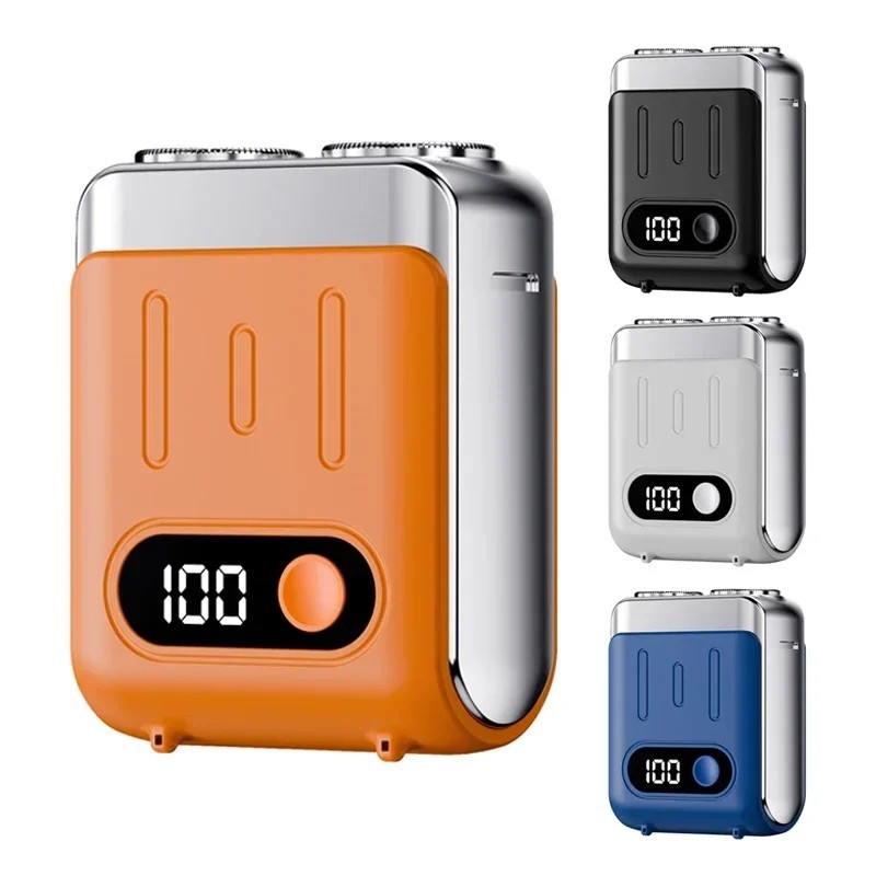 Mini Electric Shaver USB Rechargeable Dual Blade Beard Trimmer LED Display Razor