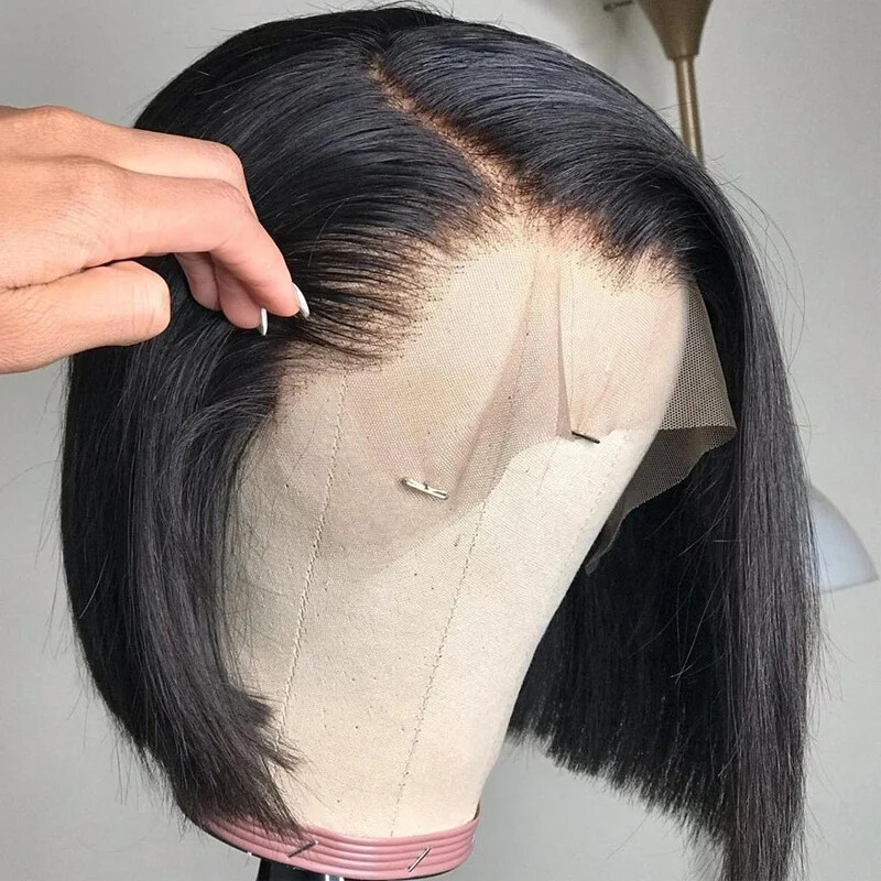 Short Wigs Hair Machine Made Bob Wigs Straight Full Cuticle Aligned Short