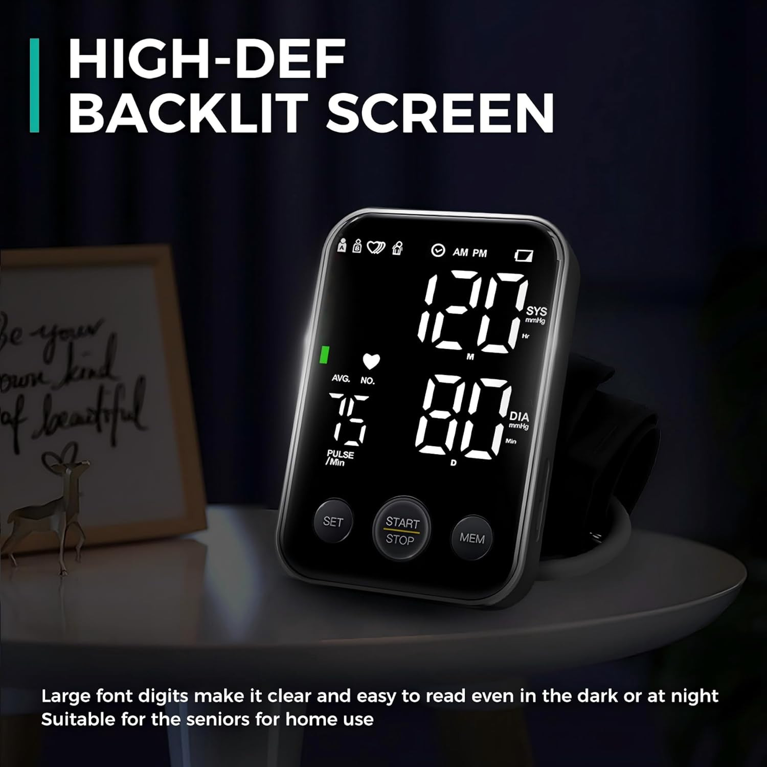FDA Cleared Blood Pressure Monitor Upper Arm