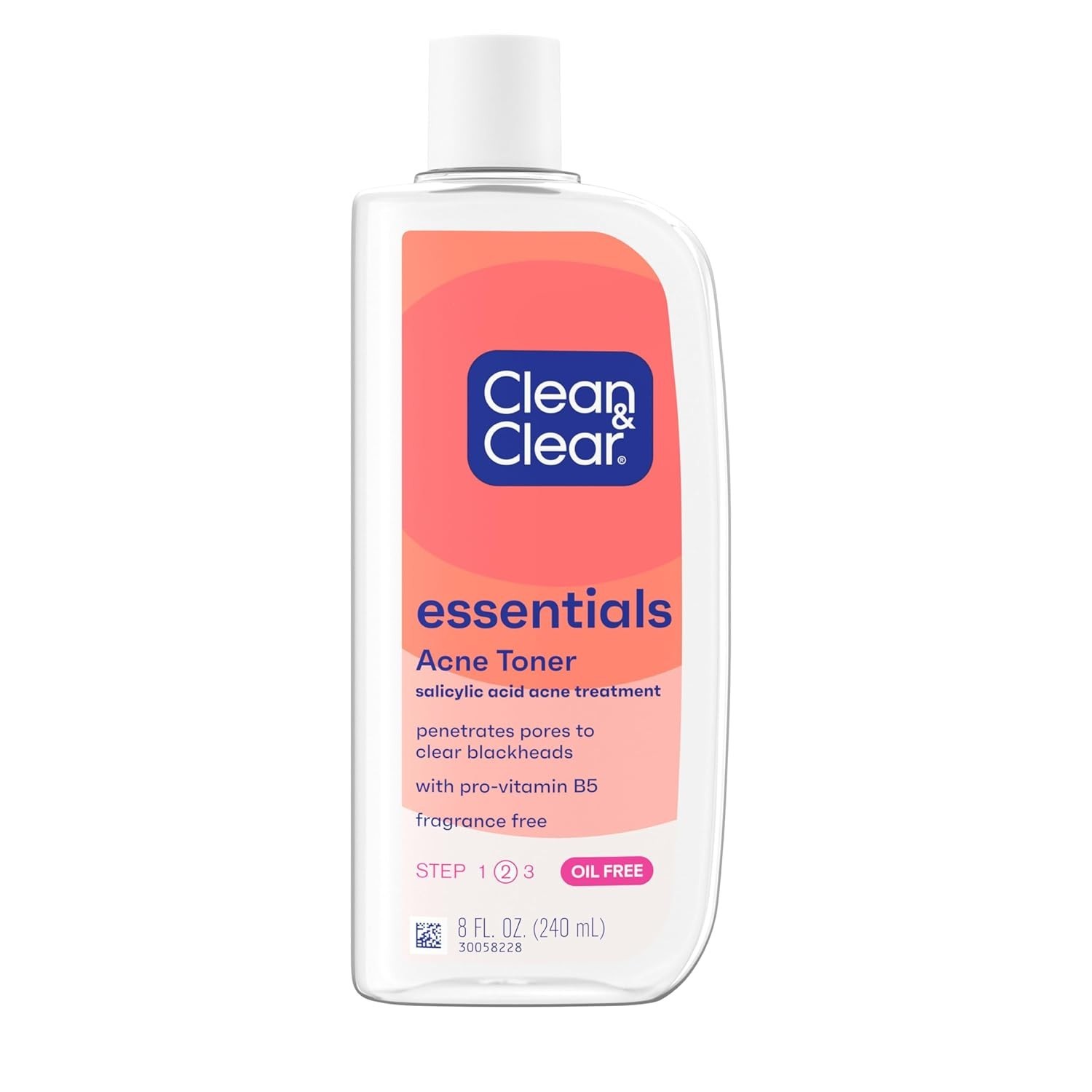 Clean & Clear Oil-Free Acne Toner 2% Salicylic Acid Deep Pore Treatment 8 fl oz