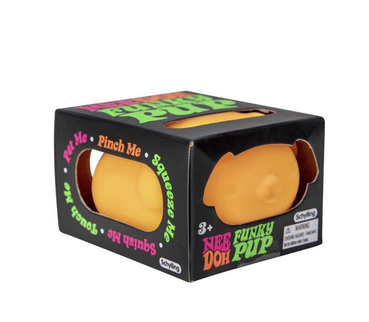 Schylling Nee Doh Funky Pup Orange Squeezable Squeeze Toy Stress Reliever 3 in