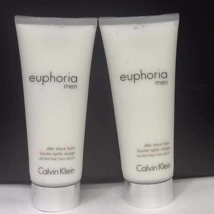 Euphoria for Men By Calvin Klein Lot of 2 X 3.4 OZ After Shave Balm ~~ NEW UNBOX