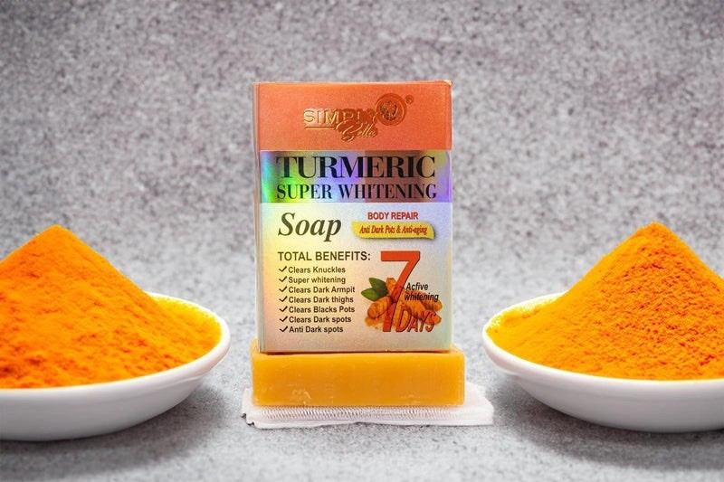 Simply Bella Turmeric Whitening Soap Bar Body Orange Rectangular
