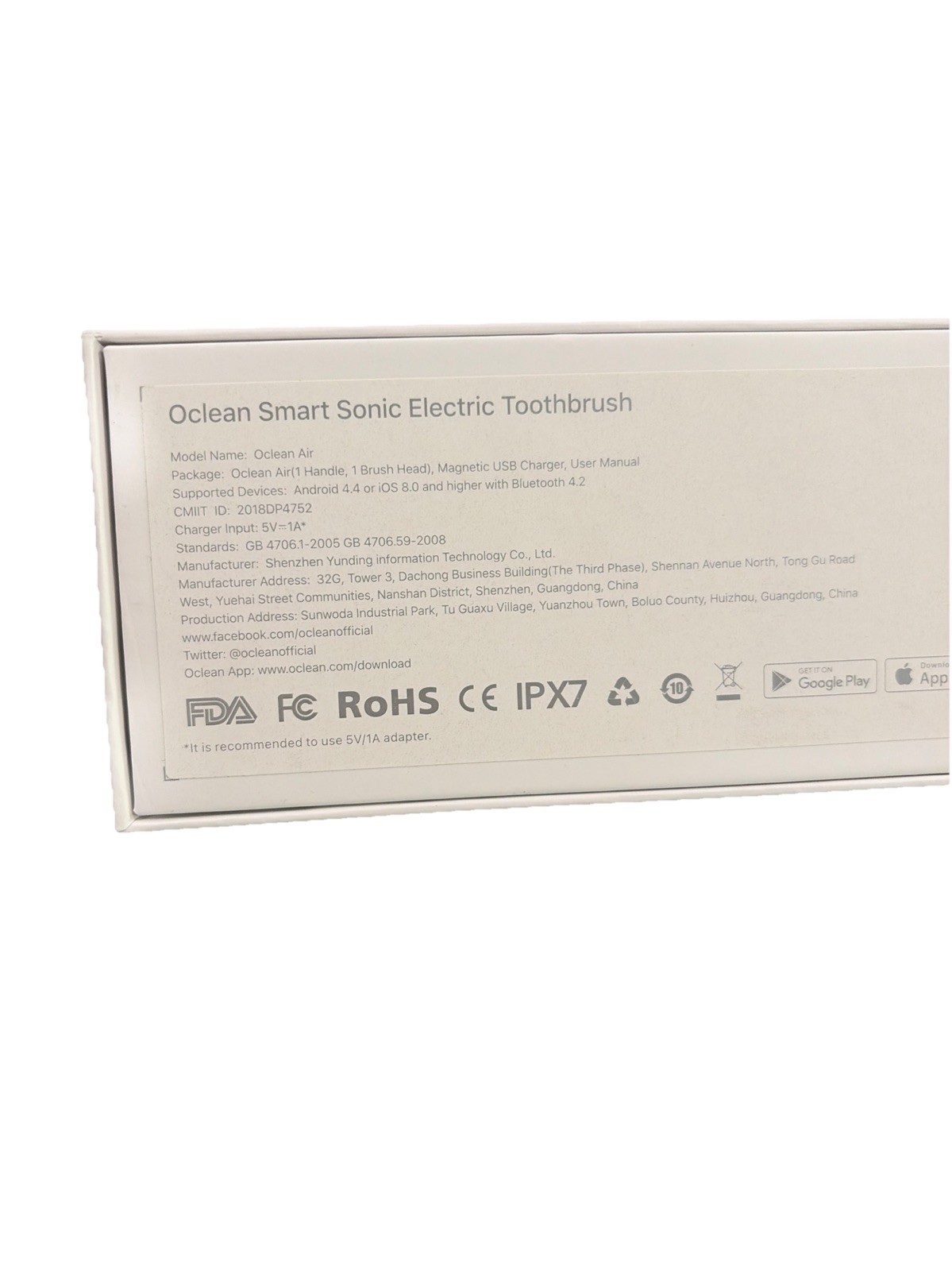 Oclean Air Smart Sonic Electric Toothbrush with 60 Days Battery Life