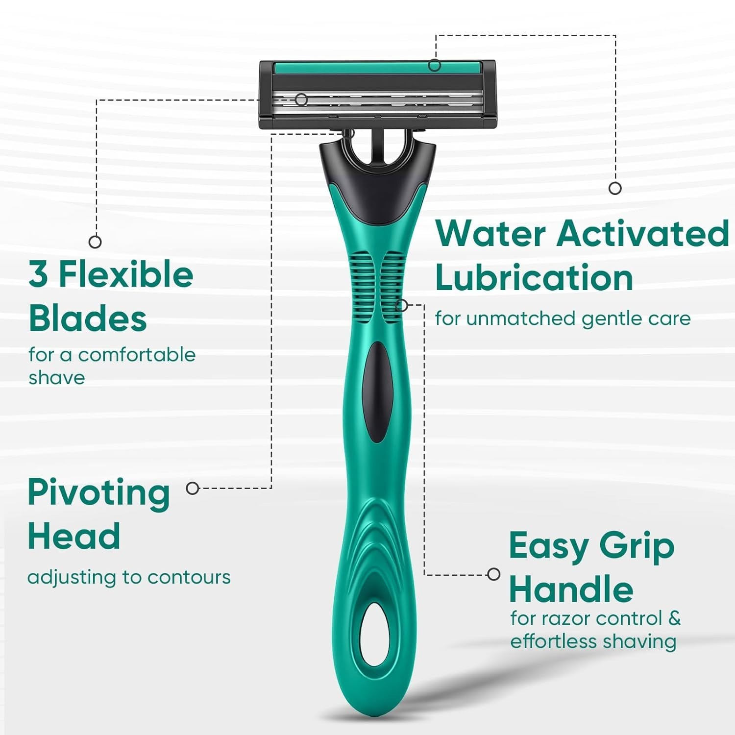 100-Pack Disposable Razors for Men, 3-Blade Stainless Steel Shaving Bulk Razors