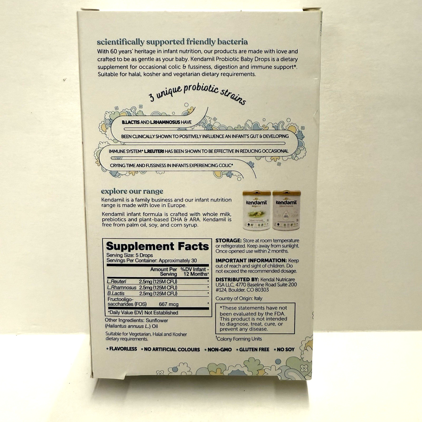 Kendamil Probiotics Baby Drops 0-3 Years 30 Packets Exp 10/14/2026