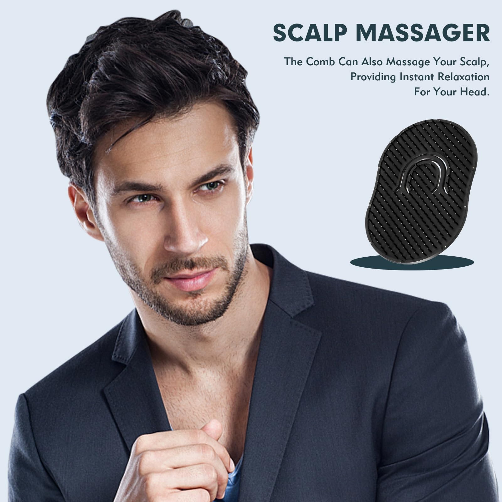 6Pcs Portable Pocket Combs for Men – Soft Round Hair & Scalp Massage Comb Set