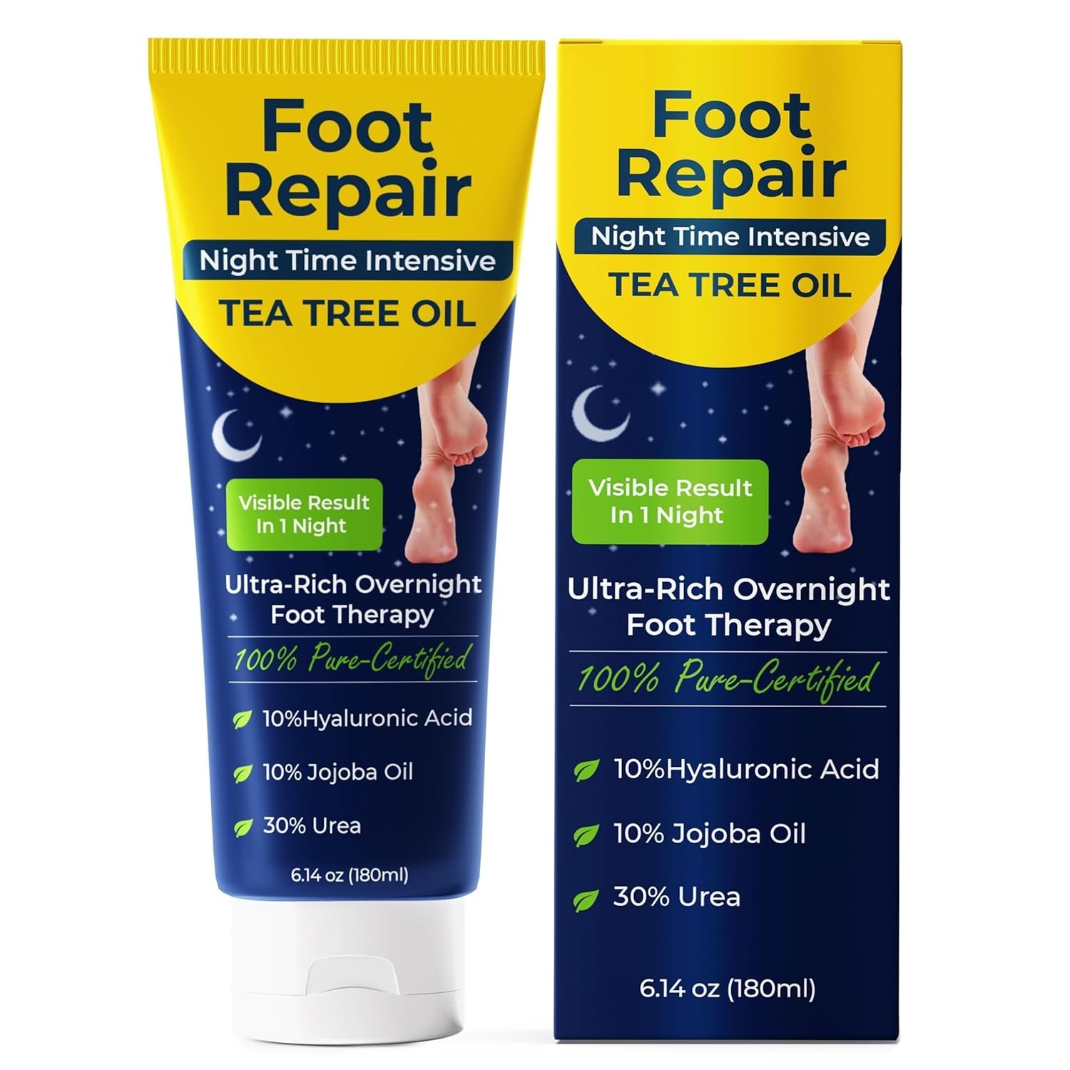 Foot Cream for Dry Cracked Heels and Feet – Tea Tree Oil Heel Cream | 6.14 oz