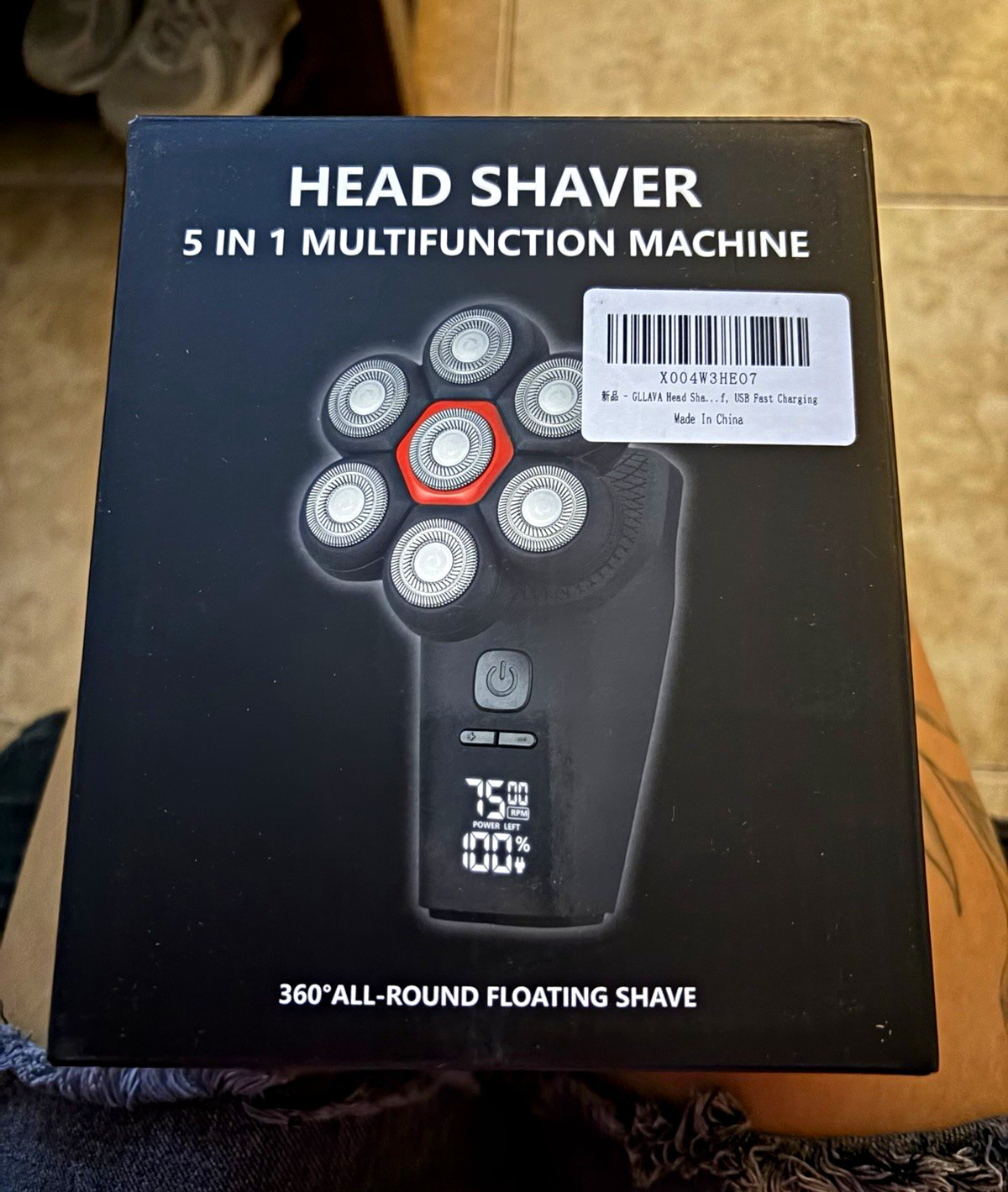 HEAD 5-in-1 Multi-Function Head Shaver 7-Head Rotary Cordless USB LED Black