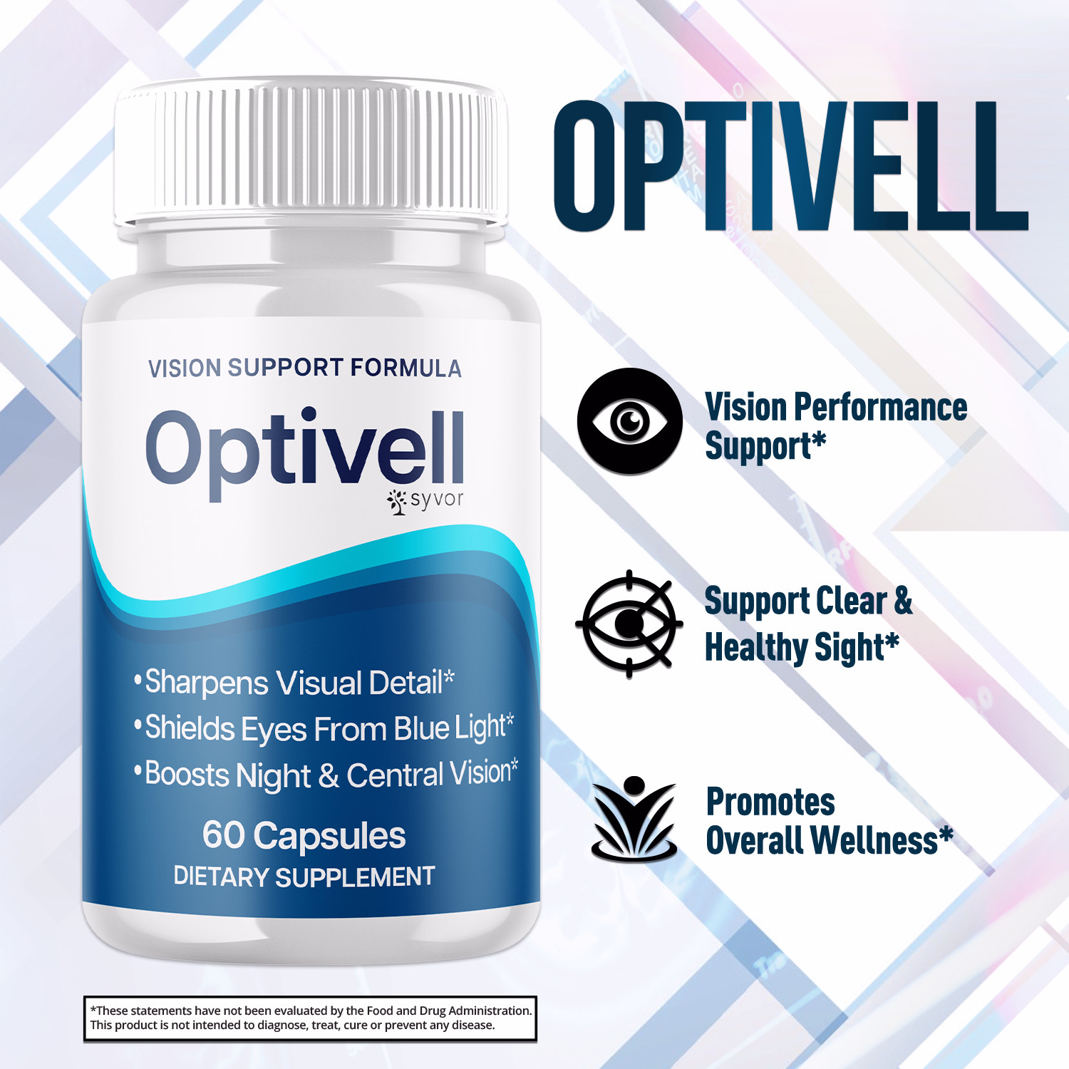 (2 Pack) Optivell Vision Support Formula, Opti Vell Eye Health (120 Capsules)