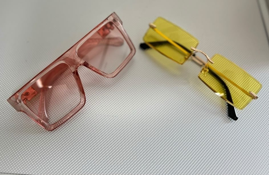 Full Rim Eyeglasses Frames Pink Plastic Full Frame Solid Unisex Adults B2
