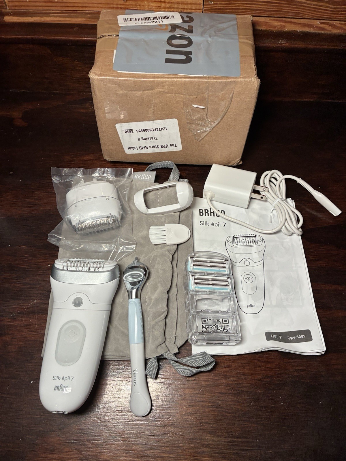 Braun Silk-épil 7 SE7 Type 5392 Epilator Shaver Trimmer Charger Pouch – Used