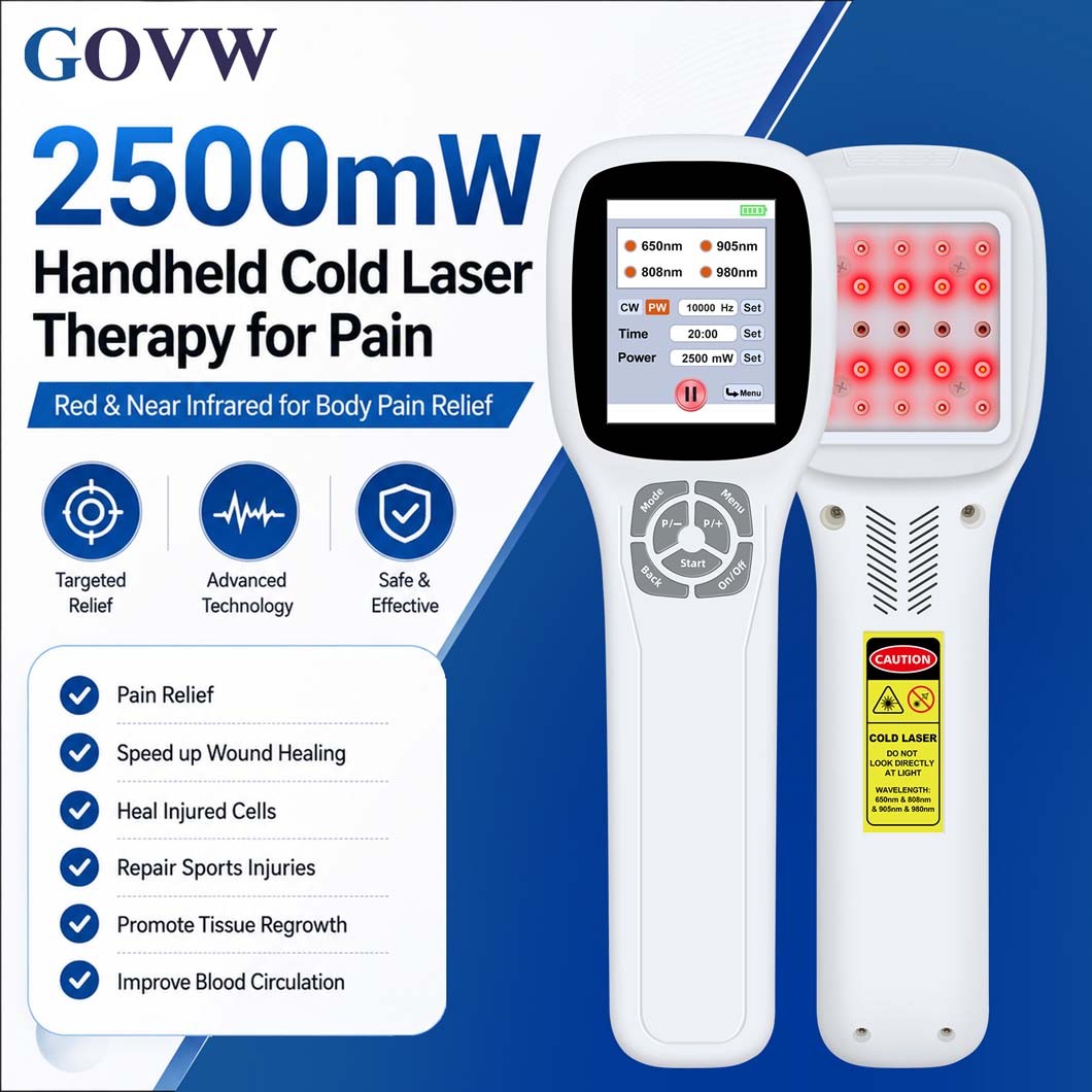 Handheld FourWave Cold Laser Equipment Touch Control Red Light Therapy Device