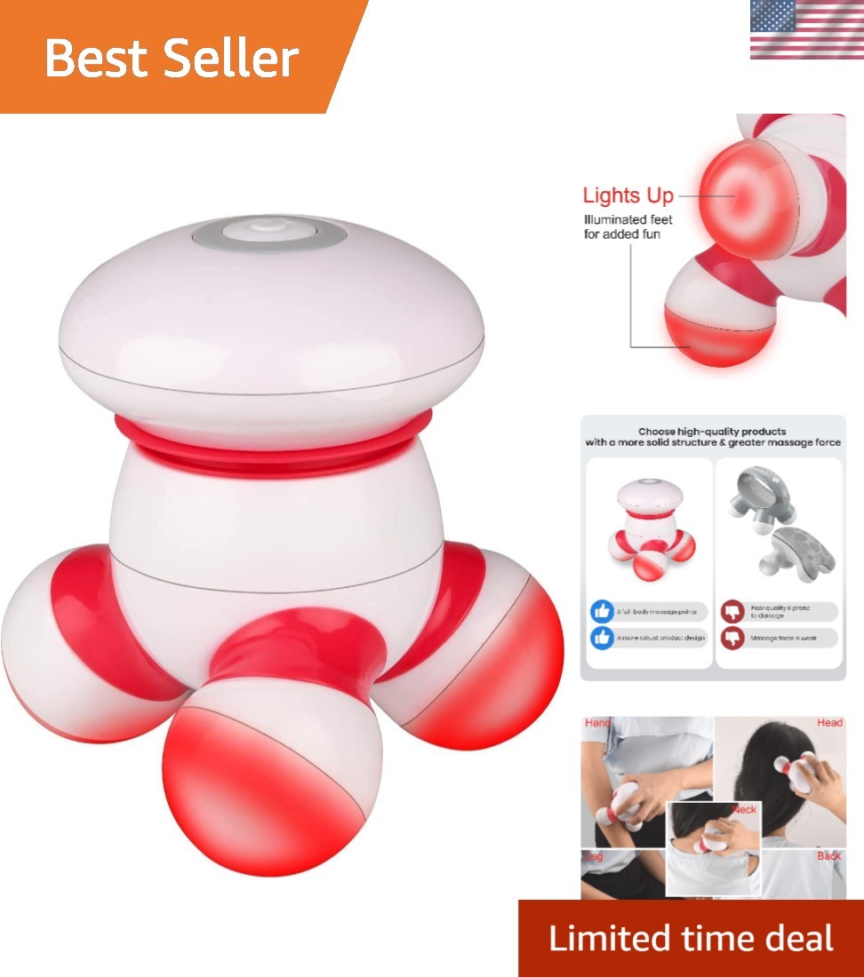 Battery Operated Handheld Massager with Colorful LED Lights for Muscle Therapy