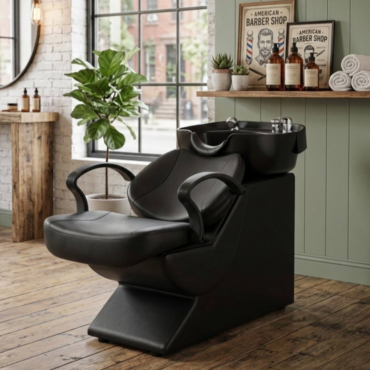 Backwash Barber Chair ABS Plastic Shampoo Bowl Sink Station Salon