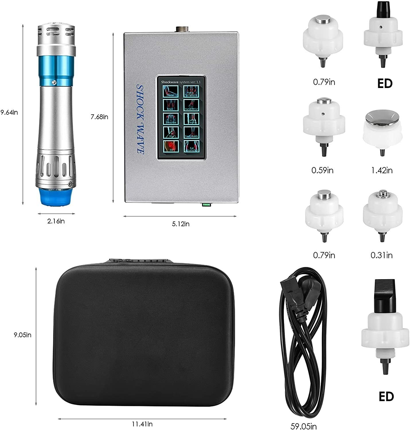 Focused Shock Wave Therapy Machine ED Full Body Muscle Relief & Bone Strength US