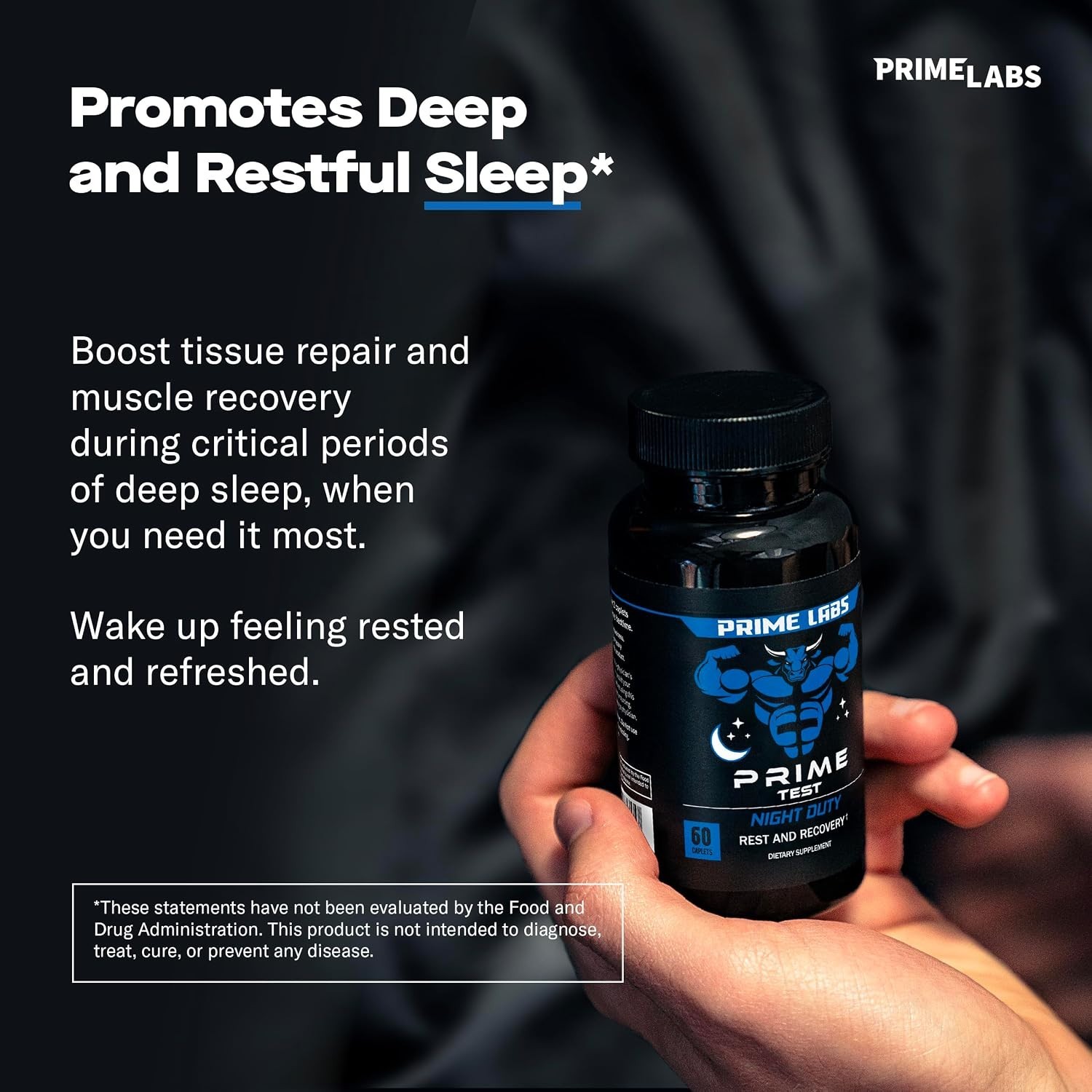 Ultimate Testosterone and Sleep Supplement – Prime Night Duty – 60 Count