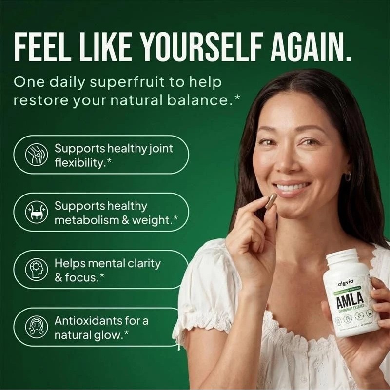 3x Alevia Organic Amla Capsules 1000mg Indian Gooseberry Antioxidant Supplement